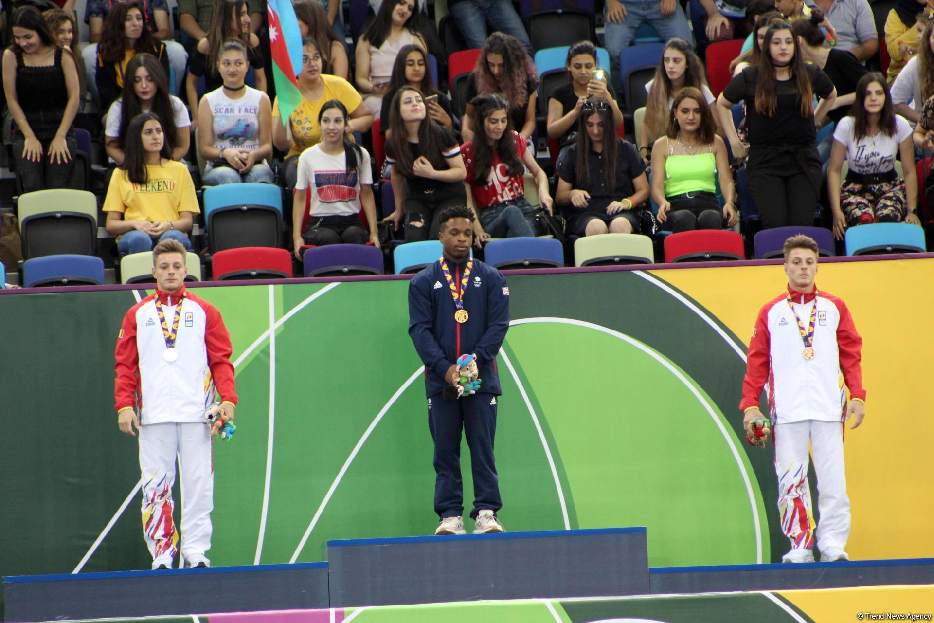 EYOF Bakı 2019-da idman gimnastikası üzrə yarışlarda növbəti mükafatlandırma mərasimi keçirilib (FOTO)