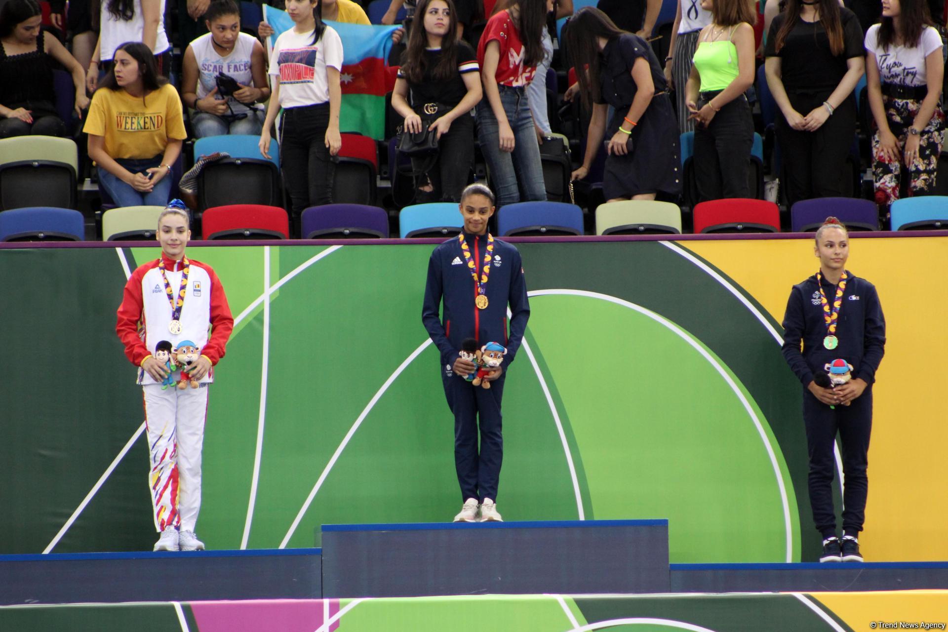 EYOF Bakı 2019-da idman gimnastikası üzrə yarışlarda növbəti mükafatlandırma mərasimi keçirilib (FOTO)