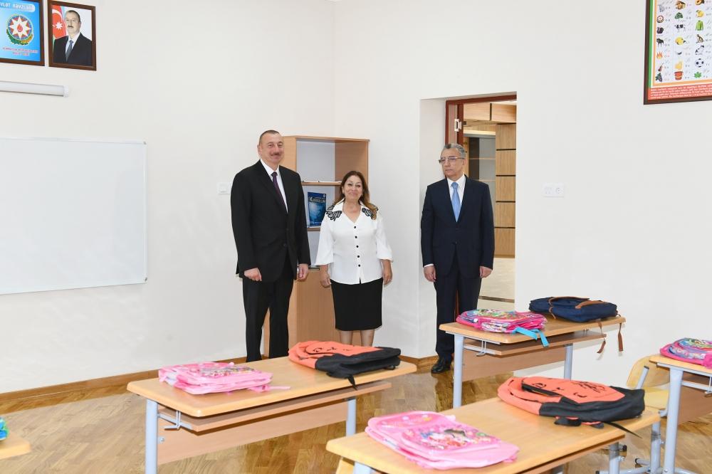 Prezident İlham Əliyev Suraxanı rayonundakı 101 nömrəli məktəbin əsaslı təmir və yenidənqurmadan sonrakı vəziyyəti ilə tanış olub (YENİLƏNİB) (FOTO)