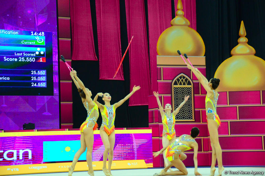 Bakıda bədii gimnastika üzrə dünya çempionatının 6-cı günü start götürüb (FOTO)