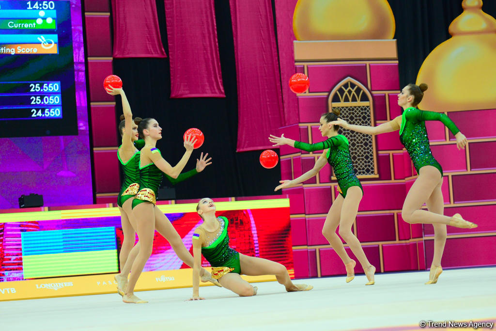 Bakıda bədii gimnastika üzrə dünya çempionatının 6-cı günü start götürüb (FOTO)