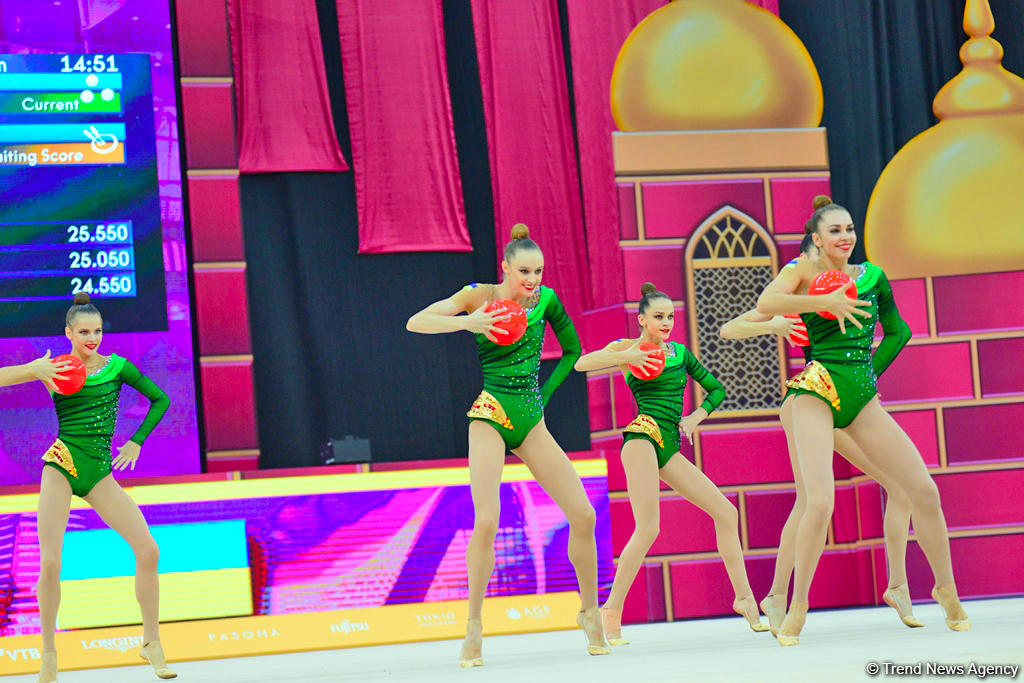 Bakıda bədii gimnastika üzrə dünya çempionatının 6-cı günü start götürüb (FOTO)