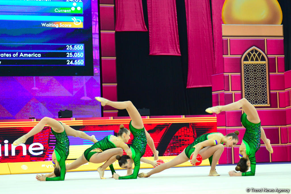 Bakıda bədii gimnastika üzrə dünya çempionatının 6-cı günü start götürüb (FOTO)