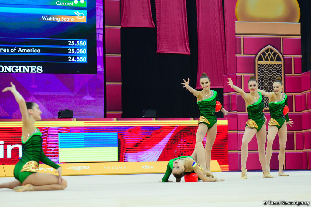 Bakıda bədii gimnastika üzrə dünya çempionatının 6-cı günü start götürüb (FOTO)
