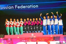 Bakıda bədii gimnastika üzrə 37-ci Dünya Çempionatının qrup hərəkətlərində qalibləri və mükafatçıları mükafatlandırılıb (FOTO)