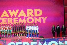 Bakıda bədii gimnastika üzrə 37-ci Dünya Çempionatının qrup hərəkətlərində qalibləri və mükafatçıları mükafatlandırılıb (FOTO)