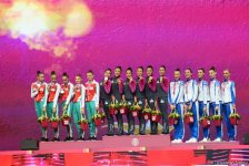 Bakıda bədii gimnastika üzrə 37-ci Dünya Çempionatının qrup hərəkətlərində qalibləri və mükafatçıları mükafatlandırılıb (FOTO)