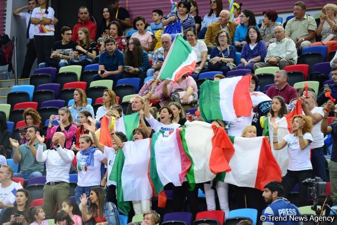 Milli Gimnastika Arenasında Dünya Çempionatının sonuncu günü start götürüb (FOTO)