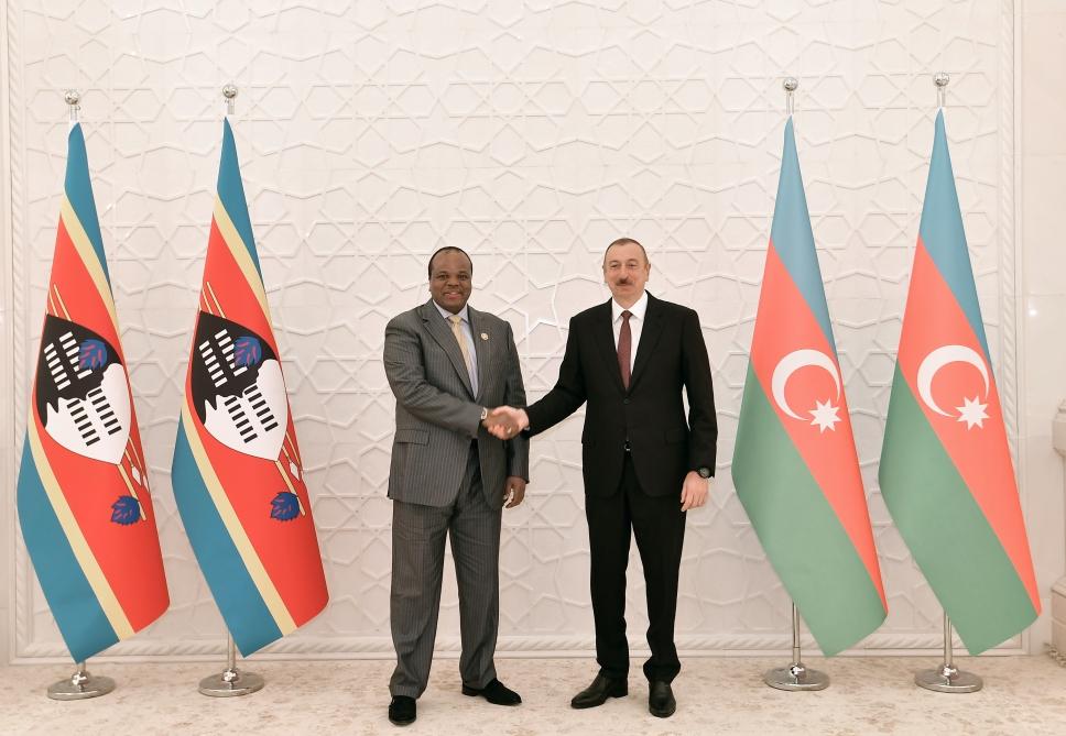 Prezident İlham Əliyev Esvatininin Kralı Əlahəzrət III Msvati ilə görüşüb (FOTO)