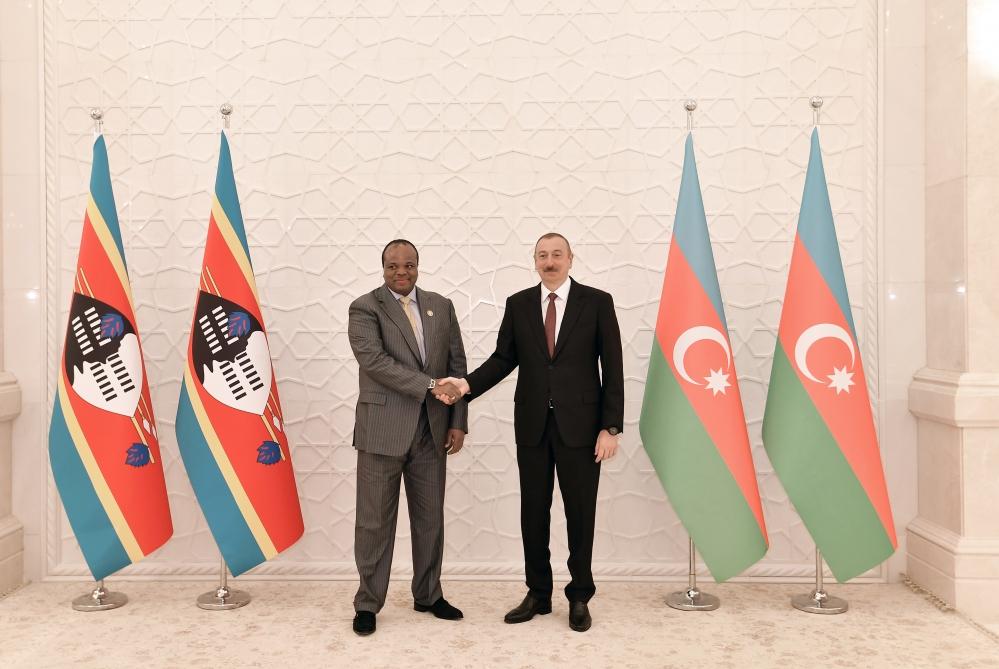 Prezident İlham Əliyev Esvatininin Kralı Əlahəzrət III Msvati ilə görüşüb (FOTO)