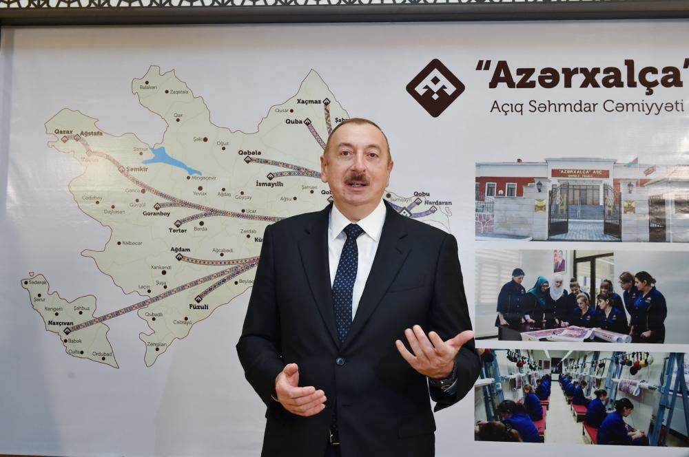 Prezident İlham Əliyev “Azərxalça” ASC-nin Qəbələ filialının açılış mərasimində iştirak edib (FOTO) (YENİLƏNİB)