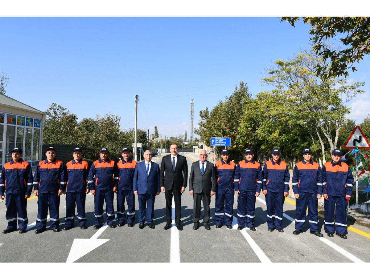 Prezident İlham Əliyev Ağdaşda yenidən qurulan avtomobil yolunun açılışında iştirak edib (FOTO) (YENİLƏNİB)