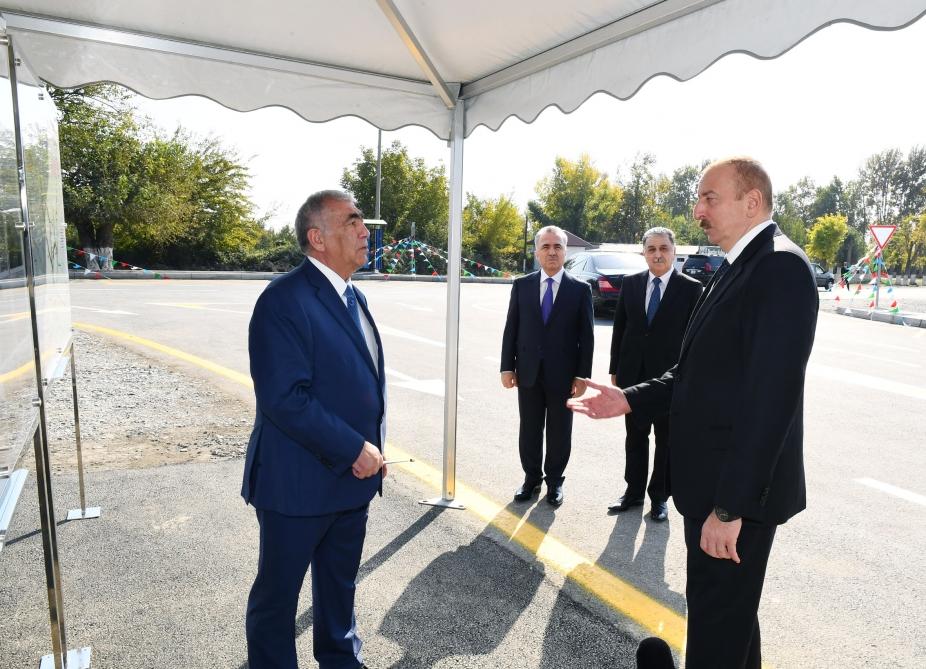 Prezident İlham Əliyev Ağdaşda yenidən qurulan avtomobil yolunun açılışında iştirak edib (FOTO) (YENİLƏNİB)