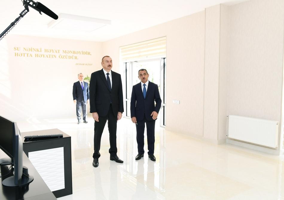 Prezident İlham Əliyev Qəbələdə içməli su təchizatı və kanalizasiya sistemlərinin istifadəyə verilməsində iştirak edib (FOTO) (YENİLƏNİB)