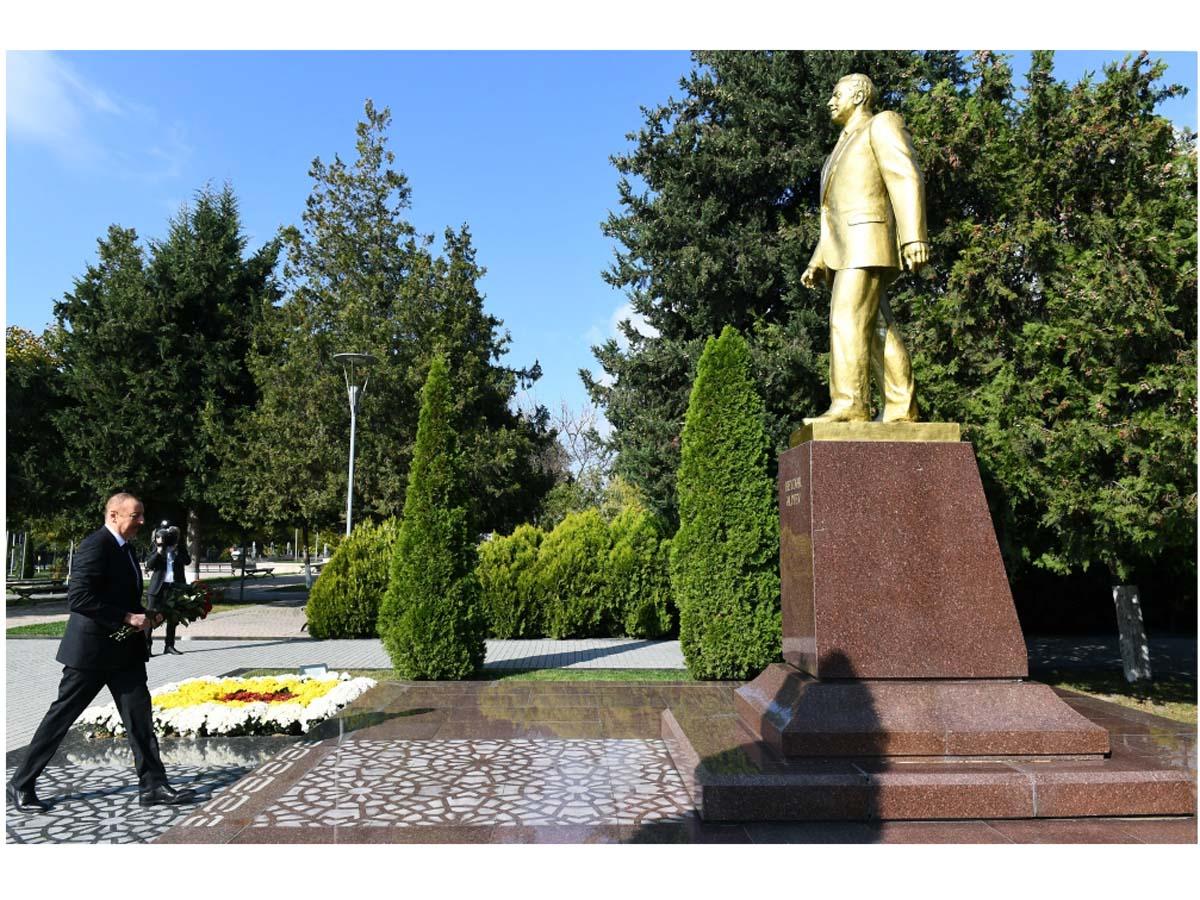 Azərbaycan Prezidenti İlham Əliyev Qəbələ rayonuna səfərə gəlib (FOTO)