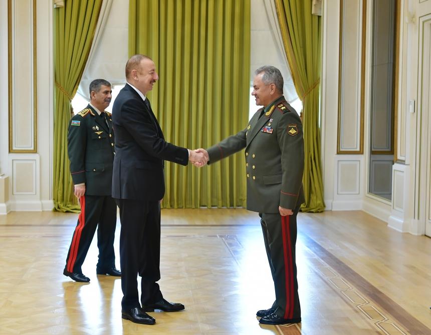 Prezident İlham Əliyev MDB Müdafiə Nazirləri Şurasının iclasının iştirakçılarını qəbul edib (FOTO) (YENİLƏNİB)