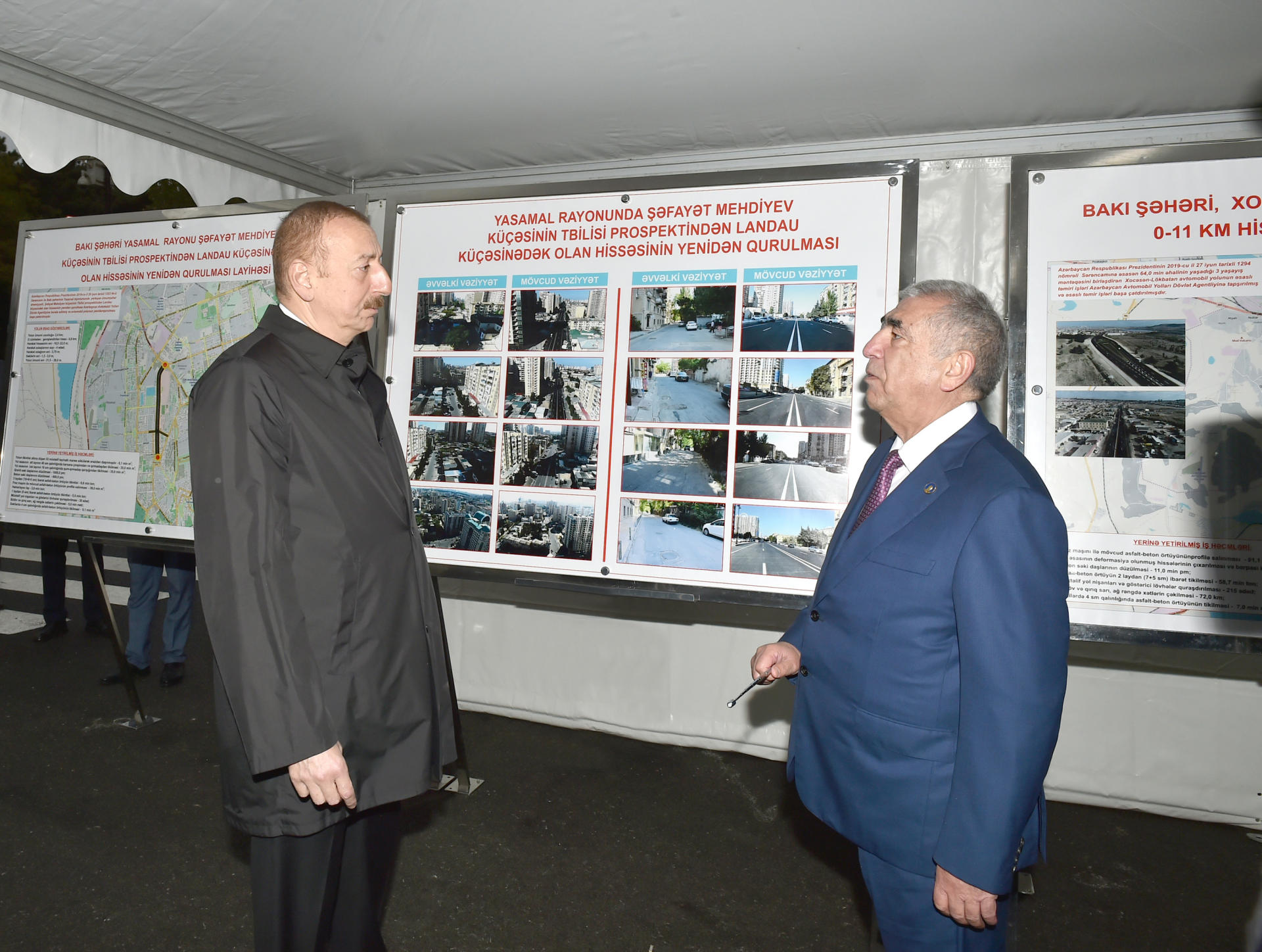 Prezident İlham Əliyev paytaxtın Şəfayət Mehdiyev küçəsinin Tbilisi prospektindən Landau küçəsinədək olan hissəsində yenidənqurmadan sonra görülən işlərlə tanış olub (FOTO) (YENİLƏNİB)
