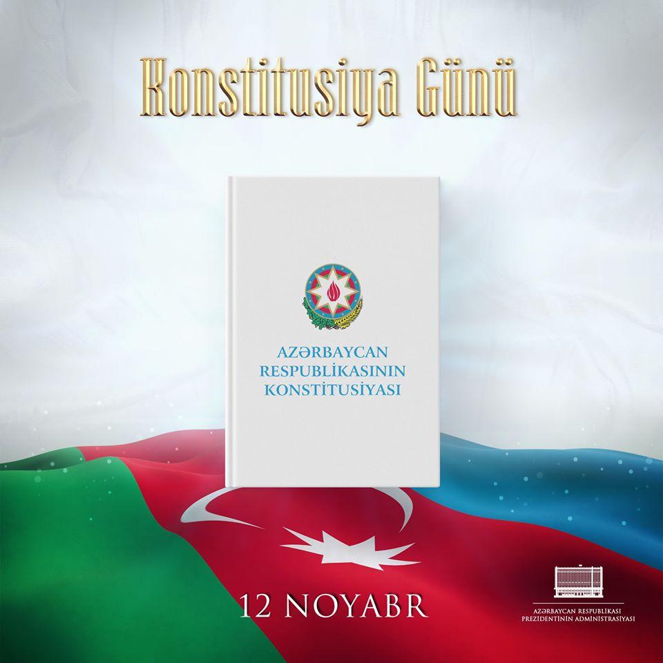 Prezident İlham Əliyevin rəsmi "Facebook" səhifəsində Konstitusiya Günü münasibətilə paylaşım edilib