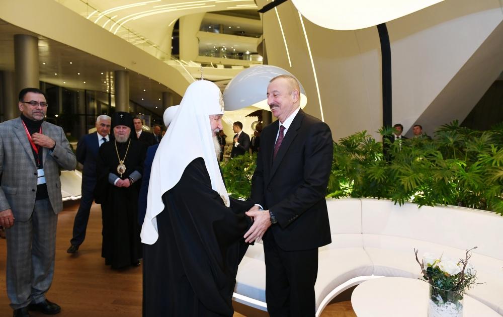 Azərbaycan Prezidenti İlham Əliyevin adından Dünya dini liderlərinin II Bakı Sammitinin iştirakçılarının şərəfinə ziyafət verilib (FOTO)