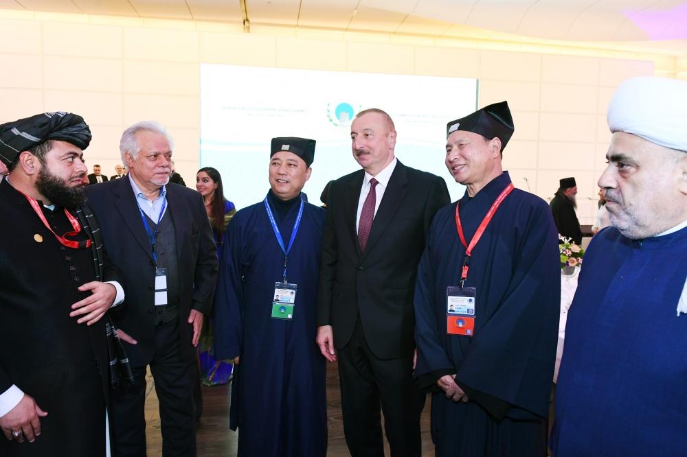 Azərbaycan Prezidenti İlham Əliyevin adından Dünya dini liderlərinin II Bakı Sammitinin iştirakçılarının şərəfinə ziyafət verilib (FOTO)