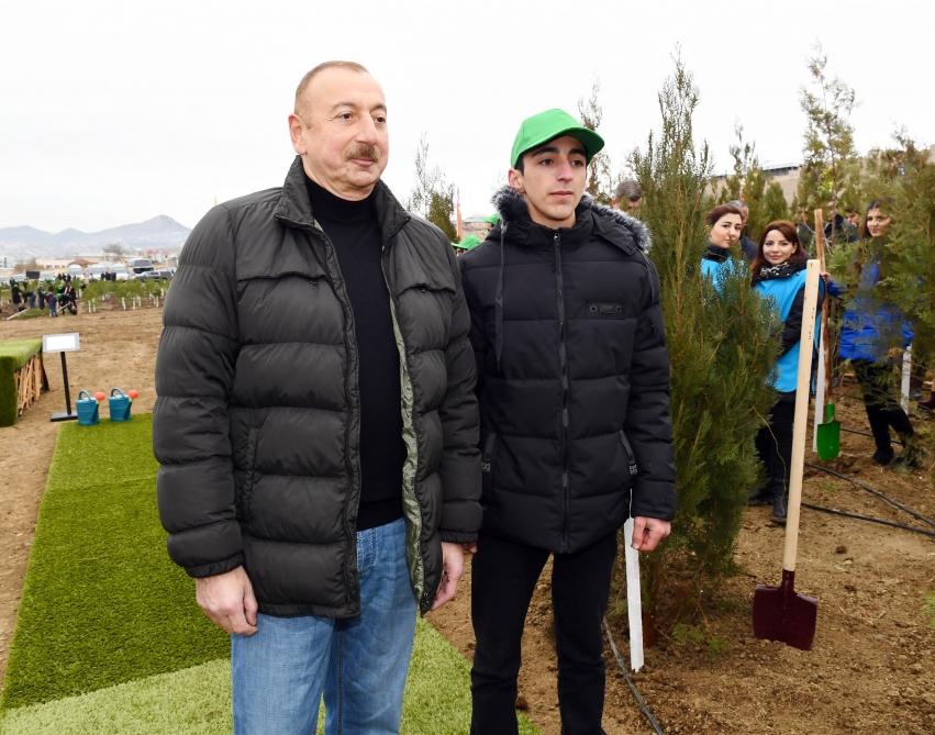 Prezident İlham Əliyev və birinci xanım Mehriban Əliyeva Şamaxı rayonunda ağacəkmə aksiyasında iştirak ediblər (FOTO) (YENİLƏNİB 2)