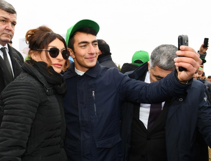 Prezident İlham Əliyev və birinci xanım Mehriban Əliyeva Şamaxı rayonunda ağacəkmə aksiyasında iştirak ediblər (FOTO) (YENİLƏNİB 2)
