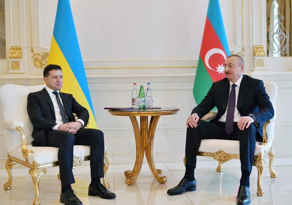 Prezident İlham Əliyevin və Prezident Vladimir Zelenskinin təkbətək görüşü olub (FOTO) (YENİLƏNİB)