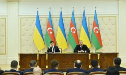 Azərbaycan və Ukrayna prezidentləri mətbuata bəyanatlarla çıxış ediblər (FOTO) (YENİLƏNİB)