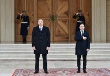 Ukrayna Prezidenti Vladimir Zelenskinin rəsmi qarşılanma mərasimi olub (FOTO)