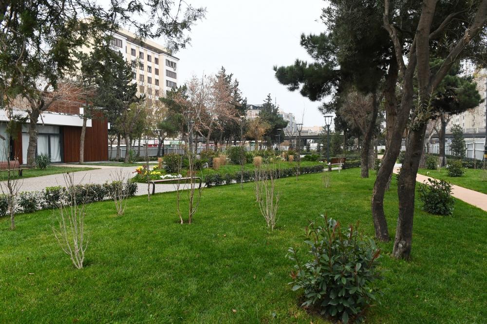 Prezident İlham Əliyev Bakının daha bir parkında aparılan yenidənqurma işləri ilə tanış olub (FOTO) (YENİLƏNİB)