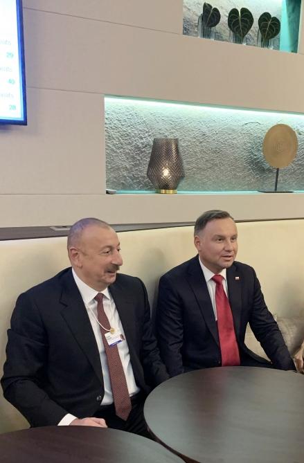 Azərbaycan və Polşa prezidentlərinin Davosda görüşü olub (FOTO)