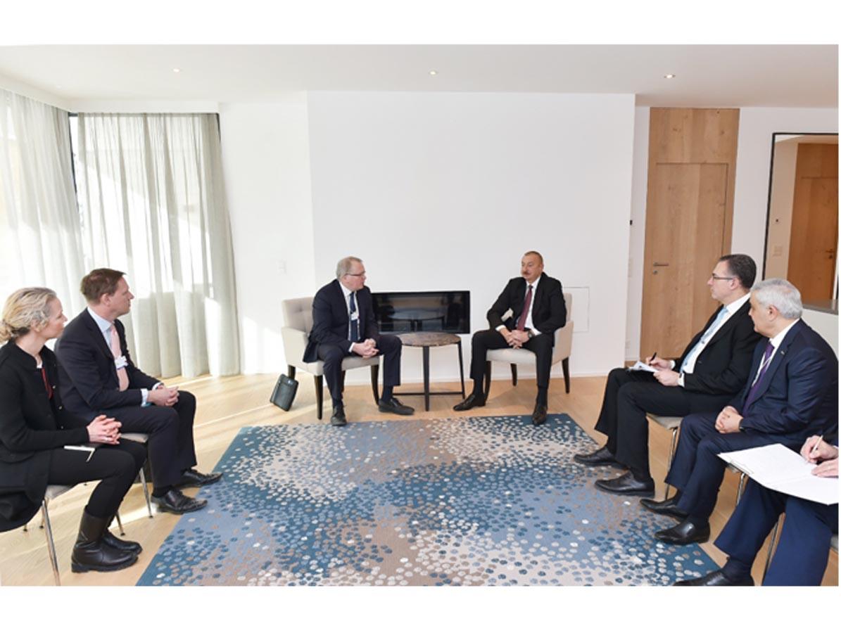 Azrəbaycan Prezidenti Davosda “Equinor” şirkətinin baş icraçı direktoru ilə görüşüb (FOTO)