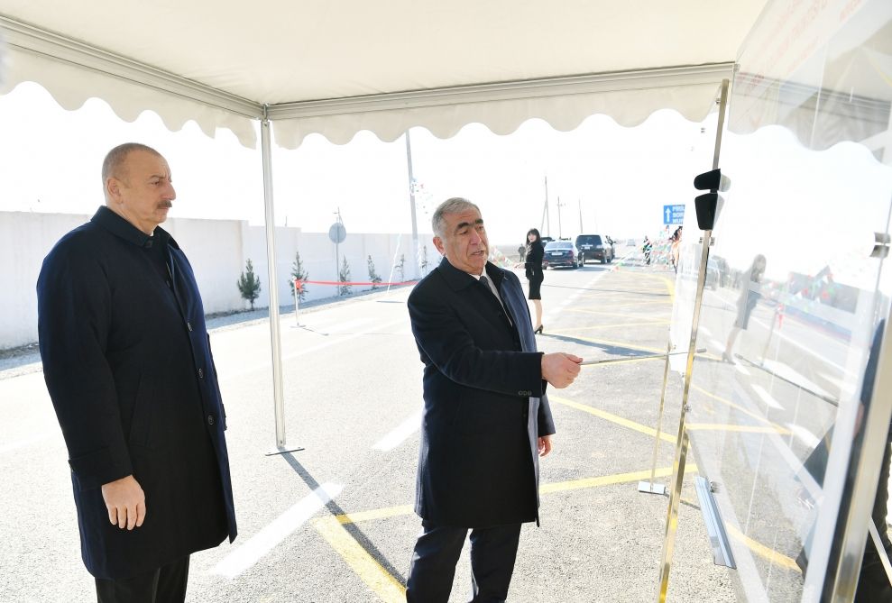 Prezident İlham Əliyev Pirili-Muradxan-Sor-Sor avtomobil yolunun yenidənqurmadan sonra açılışında iştirak edib (FOTO) (YENİLƏNİB)