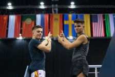 Milli Gimnastika Arenasında batut gimnastikası və tamblinq üzrə Dünya Kubokunun iştirakçılarının podium məşqləri keçirilir (FOTO)
