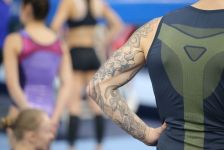Milli Gimnastika Arenasında batut gimnastikası və tamblinq üzrə Dünya Kubokunun iştirakçılarının podium məşqləri keçirilir (FOTO)