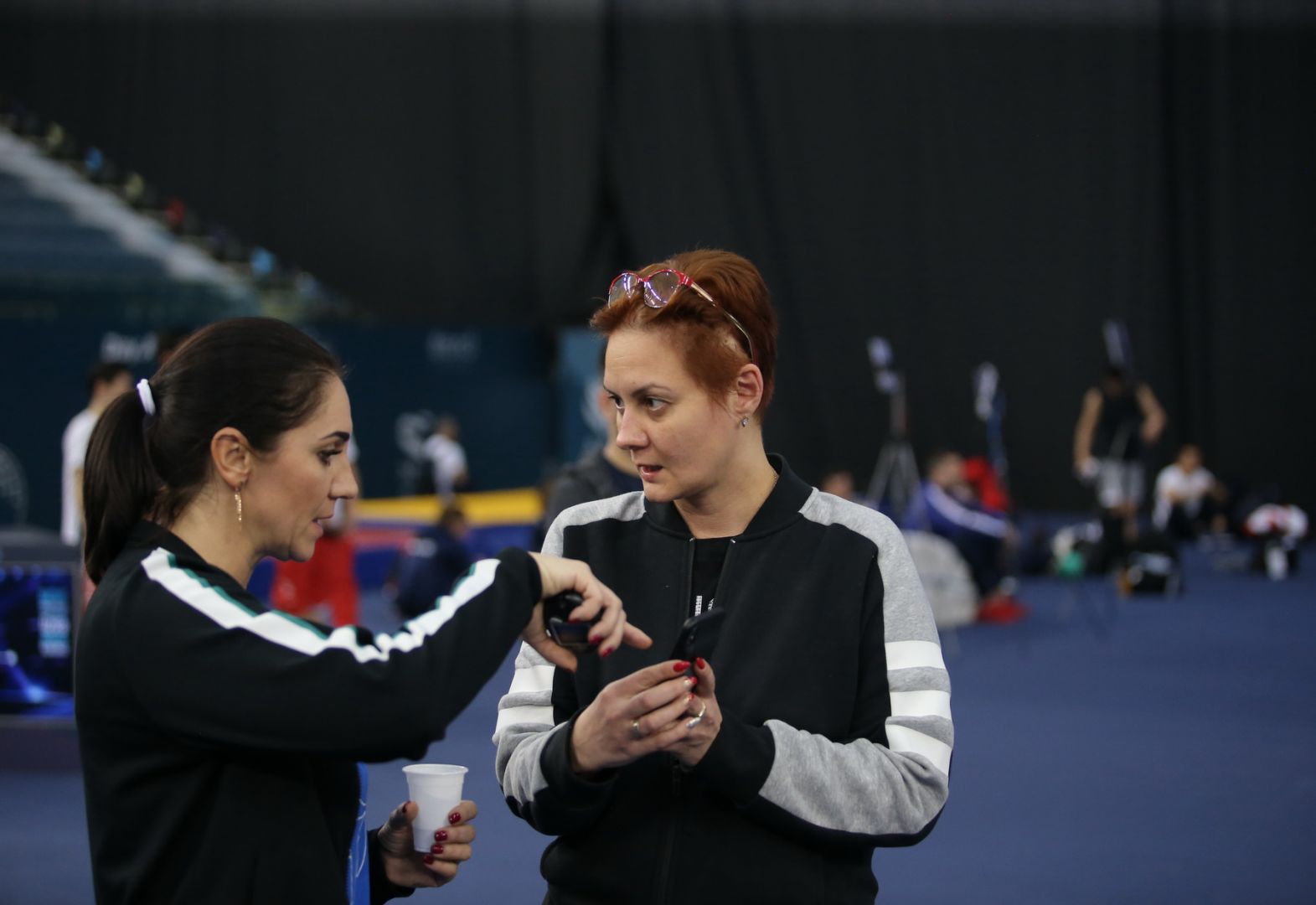 Milli Gimnastika Arenasında batut gimnastikası və tamblinq üzrə Dünya Kubokunun iştirakçılarının podium məşqləri keçirilir (FOTO)