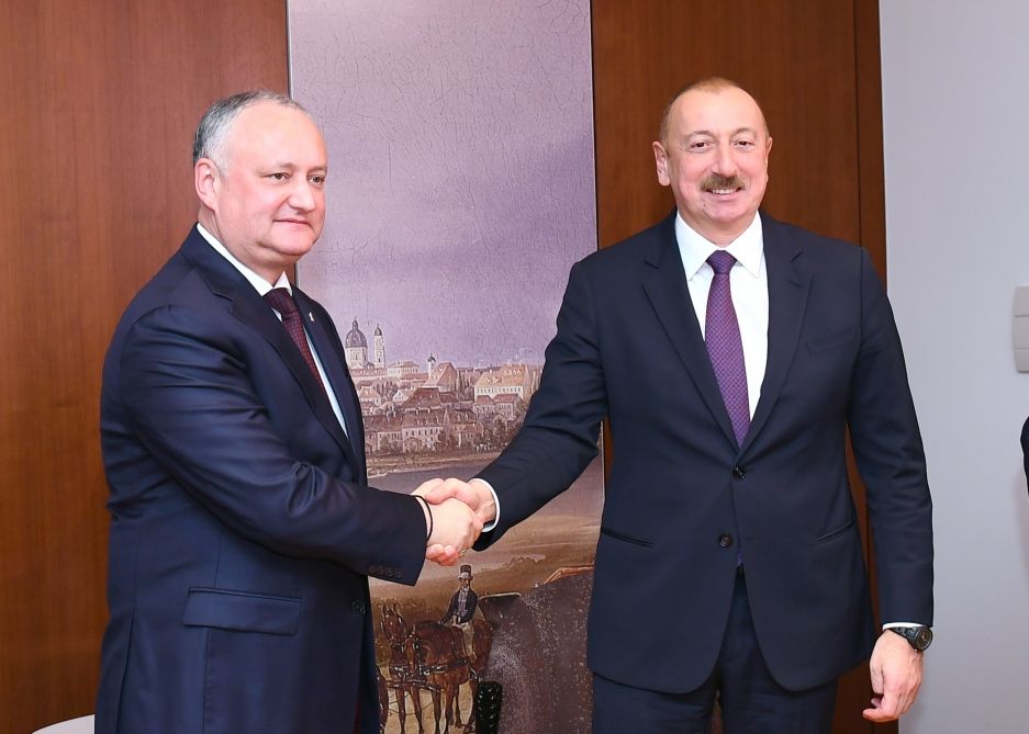 Azərbaycan Prezidenti İlham Əliyev Münxendə Moldova Prezidenti İqor Dodon ilə görüşüb (FOTO) (YENİLƏNİB)