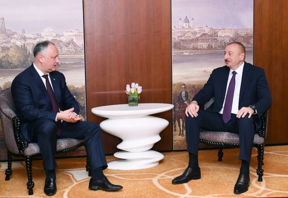 Azərbaycan Prezidenti İlham Əliyev Münxendə Moldova Prezidenti İqor Dodon ilə görüşüb (FOTO) (YENİLƏNİB)
