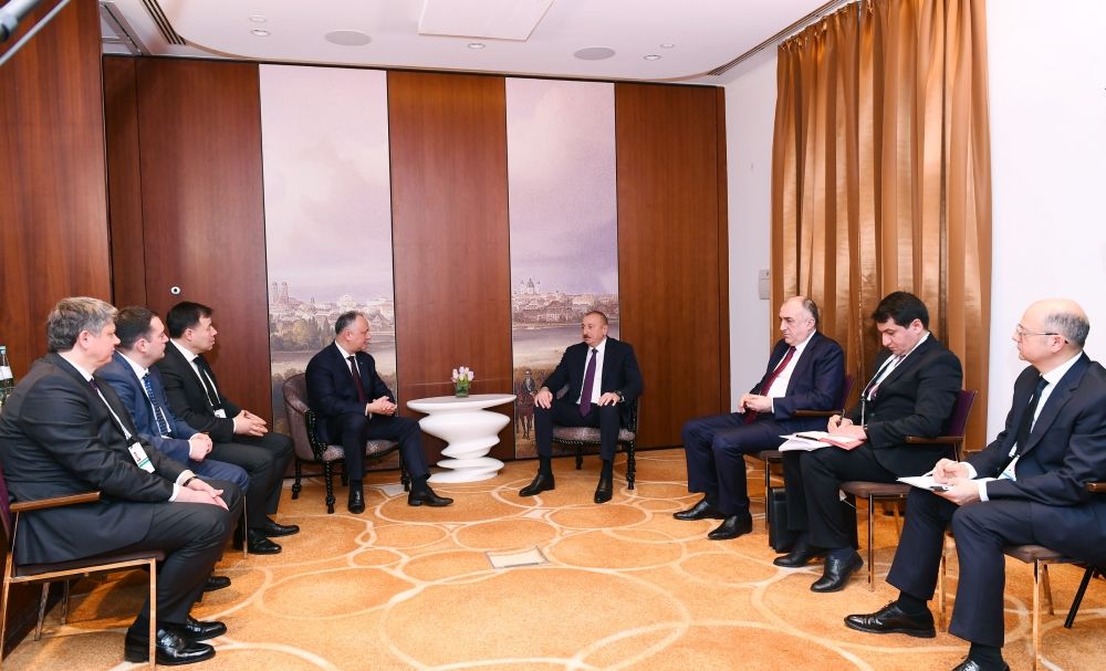 Azərbaycan Prezidenti İlham Əliyev Münxendə Moldova Prezidenti İqor Dodon ilə görüşüb (FOTO) (YENİLƏNİB)