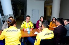 Kolumbiya səfiri batut gimnastikası və tamblinq üzrə Dünya Kuboku çərçivəsində idmançılarla görüşüb (FOTO)