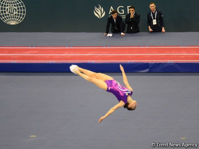 Azərbaycan gimnastı Selcan Maqsudova Dünya Kubokunda öz proqramını təqdim edib (FOTO)