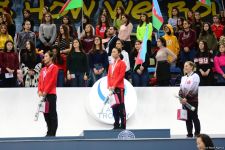 Batut gimnastikasında fərdi proqramda qaliblər və mükafatçıların mükafatlandırma mərasimi olub (FOTO)
