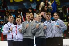 Dünya Kuboku çərçivəsində batut gimnastikası üzrə sinxron cütlüklər yarışında qaliblər mükafatlandırılıb (FOTO)