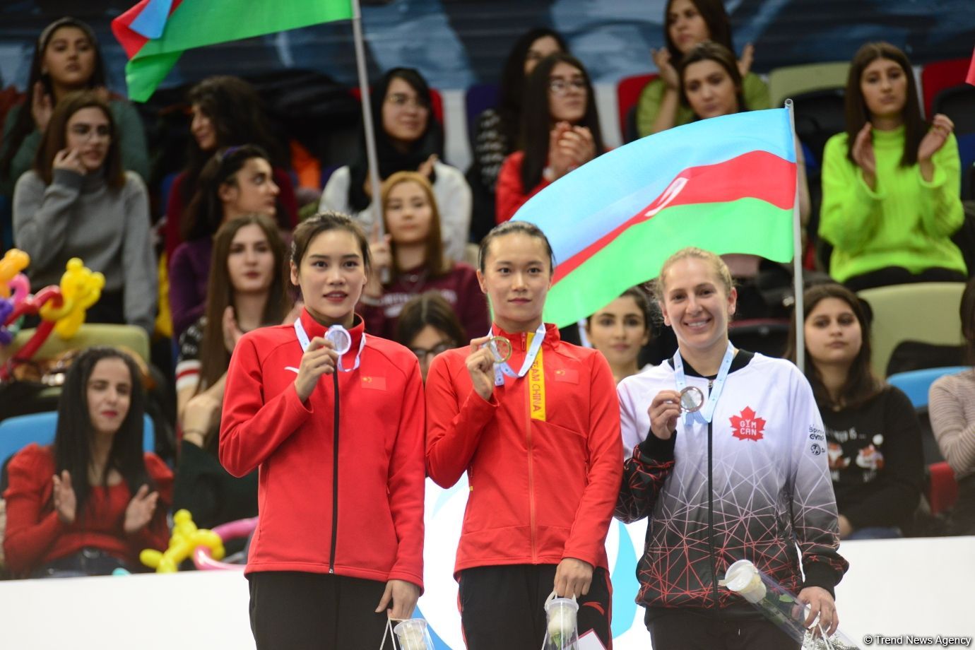 Batut gimnastikasında fərdi proqramda qaliblər və mükafatçıların mükafatlandırma mərasimi olub (FOTO)
