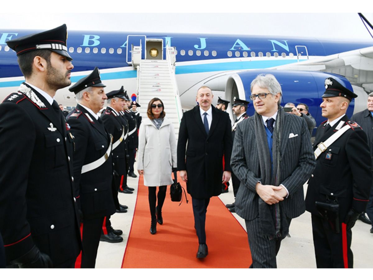 Azərbaycan Prezidenti İlham Əliyev İtaliyaya dövlət səfərinə gəlib (FOTO)