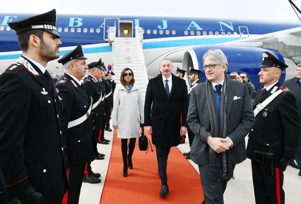 Azərbaycan Prezidenti İlham Əliyev İtaliyaya dövlət səfərinə gəlib (FOTO)