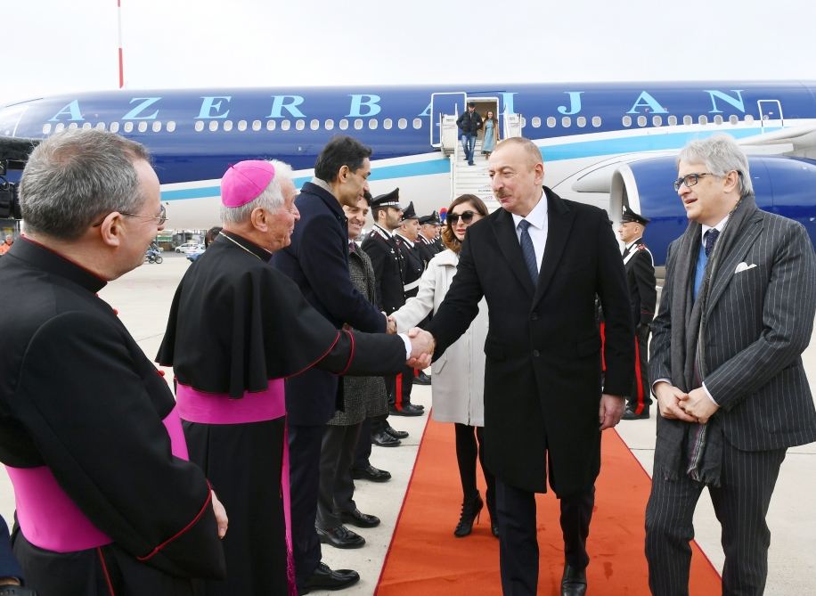Azərbaycan Prezidenti İlham Əliyev İtaliyaya dövlət səfərinə gəlib (FOTO)