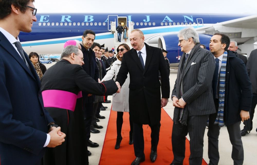 Azərbaycan Prezidenti İlham Əliyev İtaliyaya dövlət səfərinə gəlib (FOTO)