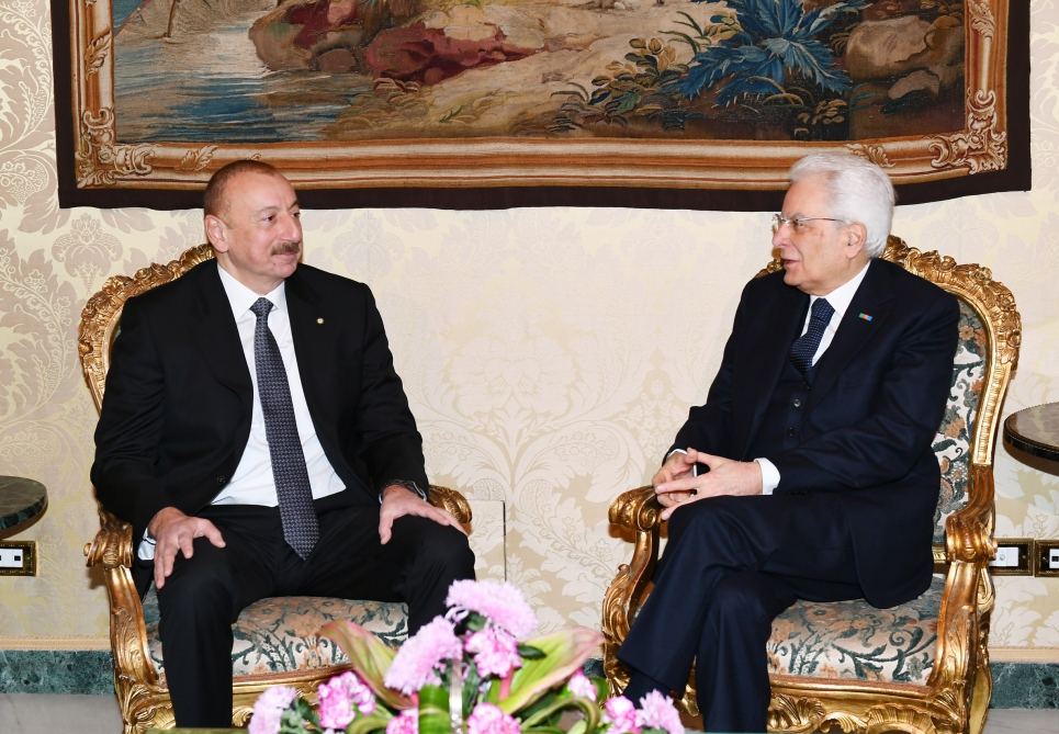 Azərbaycan və İtaliya prezidentlərinin təkbətək görüşü olub (FOTO) (YENİLƏNİB)