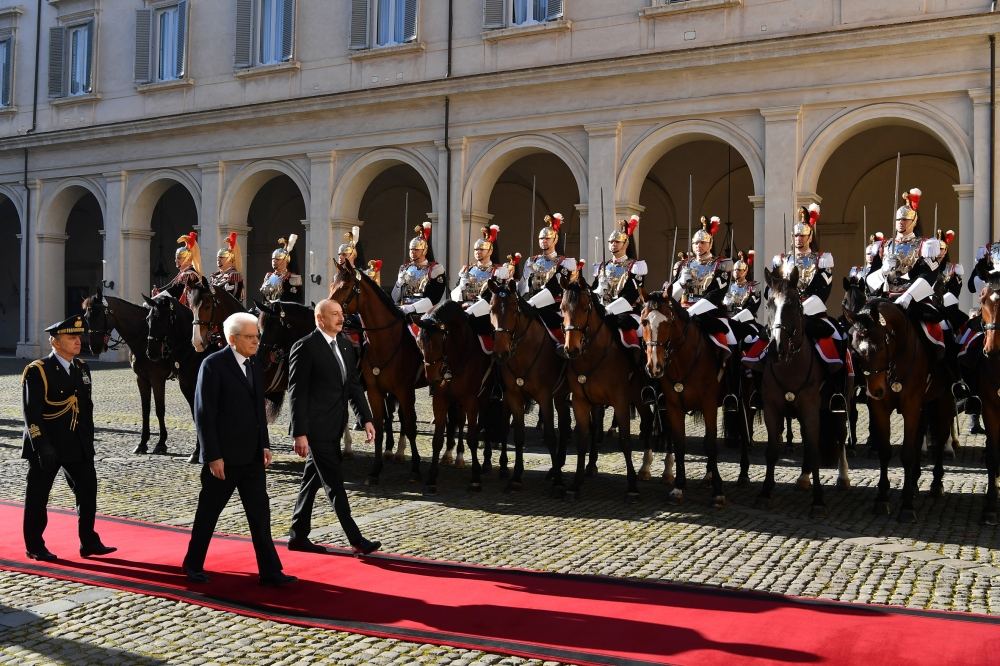 Prezident İlham Əliyevin Romada rəsmi qarşılanma mərasimi olub (FOTO/VİDEO)